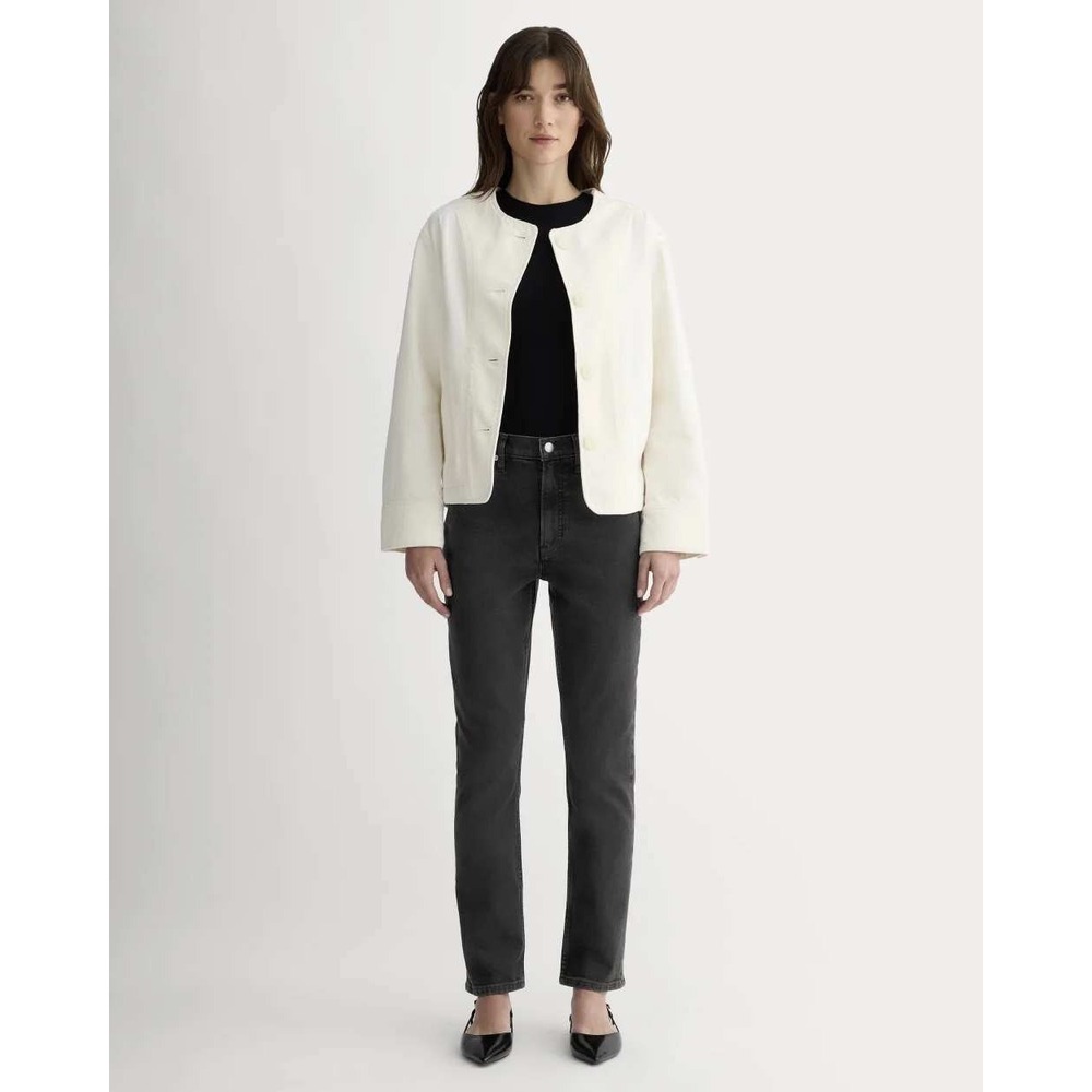 Everlane Original Cheeky Jean Washed Black High Rise Straight Leg Size 25 Short